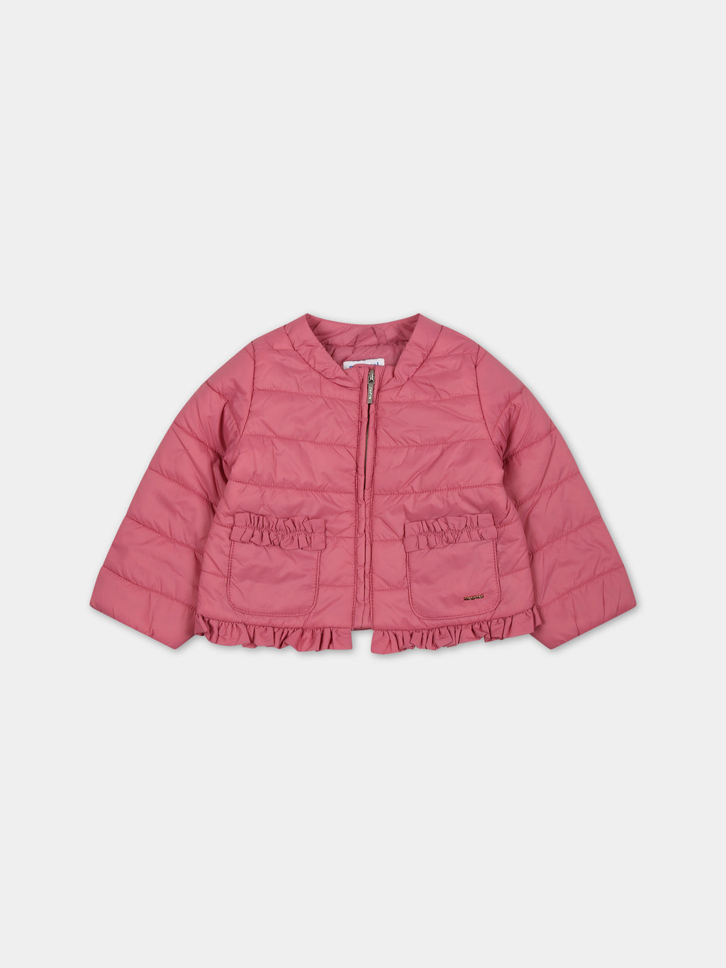 Pink down jacket for baby girl